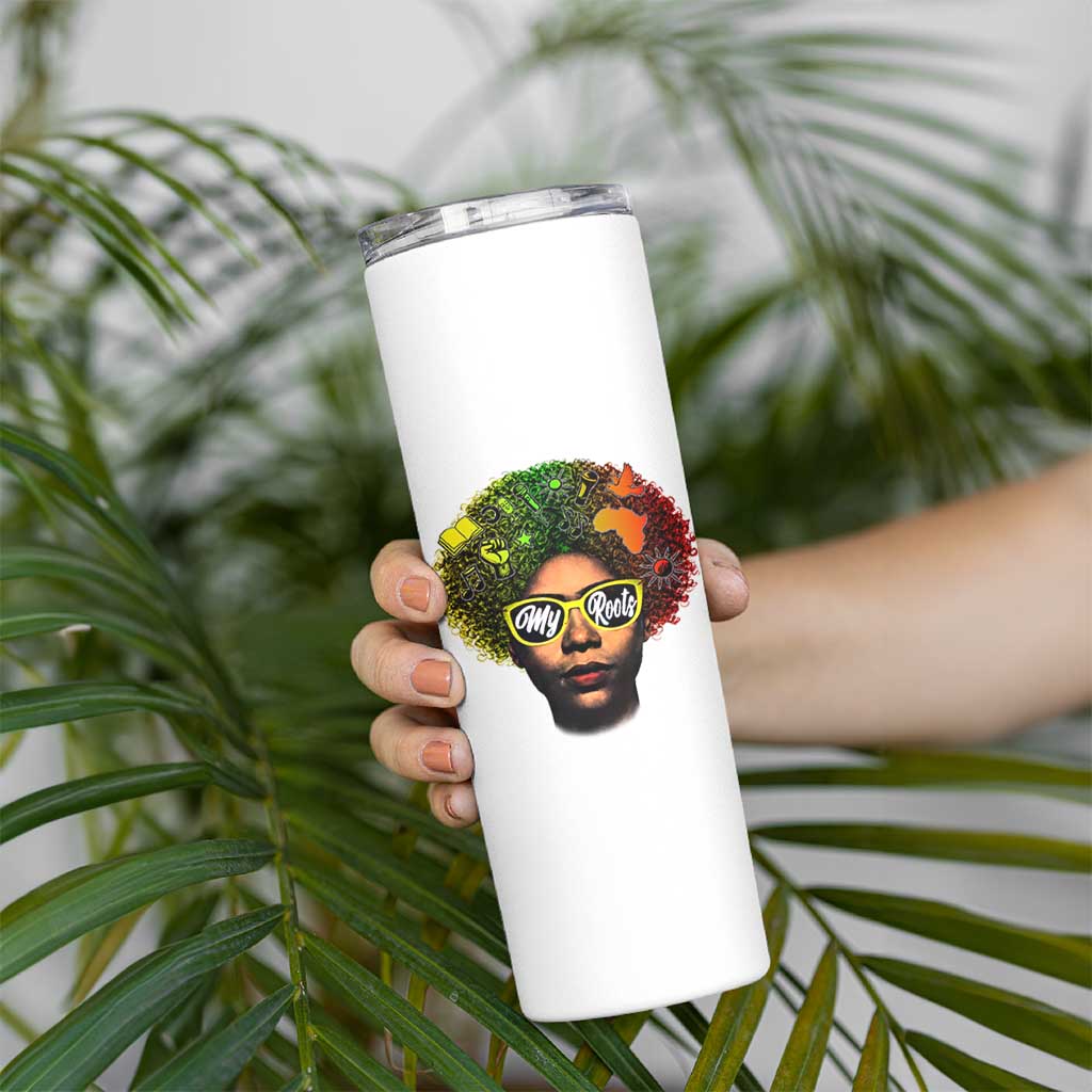 Black History Month Skinny Tumbler My Roots African American Pride Gift - Wonder Print Shop