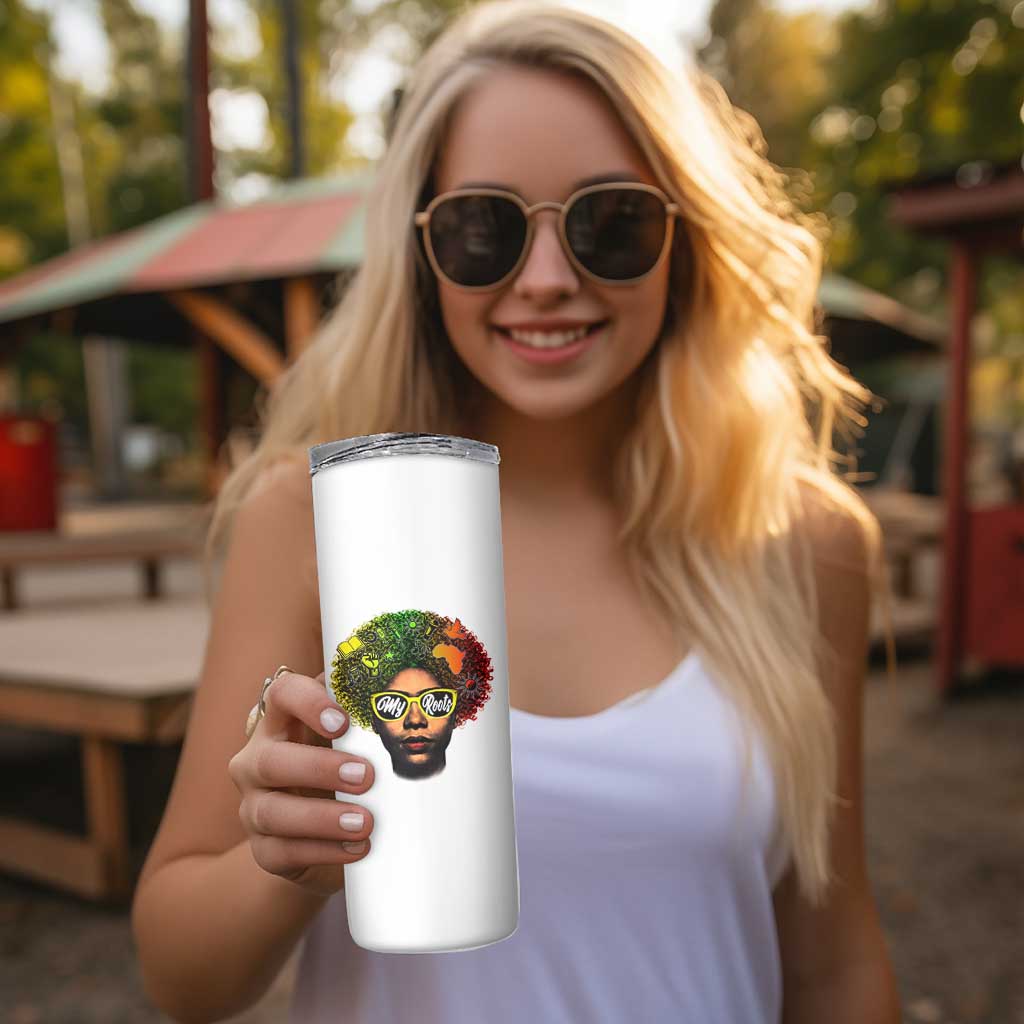 Black History Month Skinny Tumbler My Roots African American Pride Gift - Wonder Print Shop