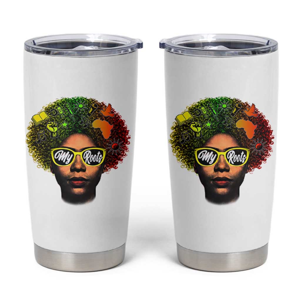 Black History Month Tumbler Cup My Roots African American Pride Gift - Wonder Print Shop
