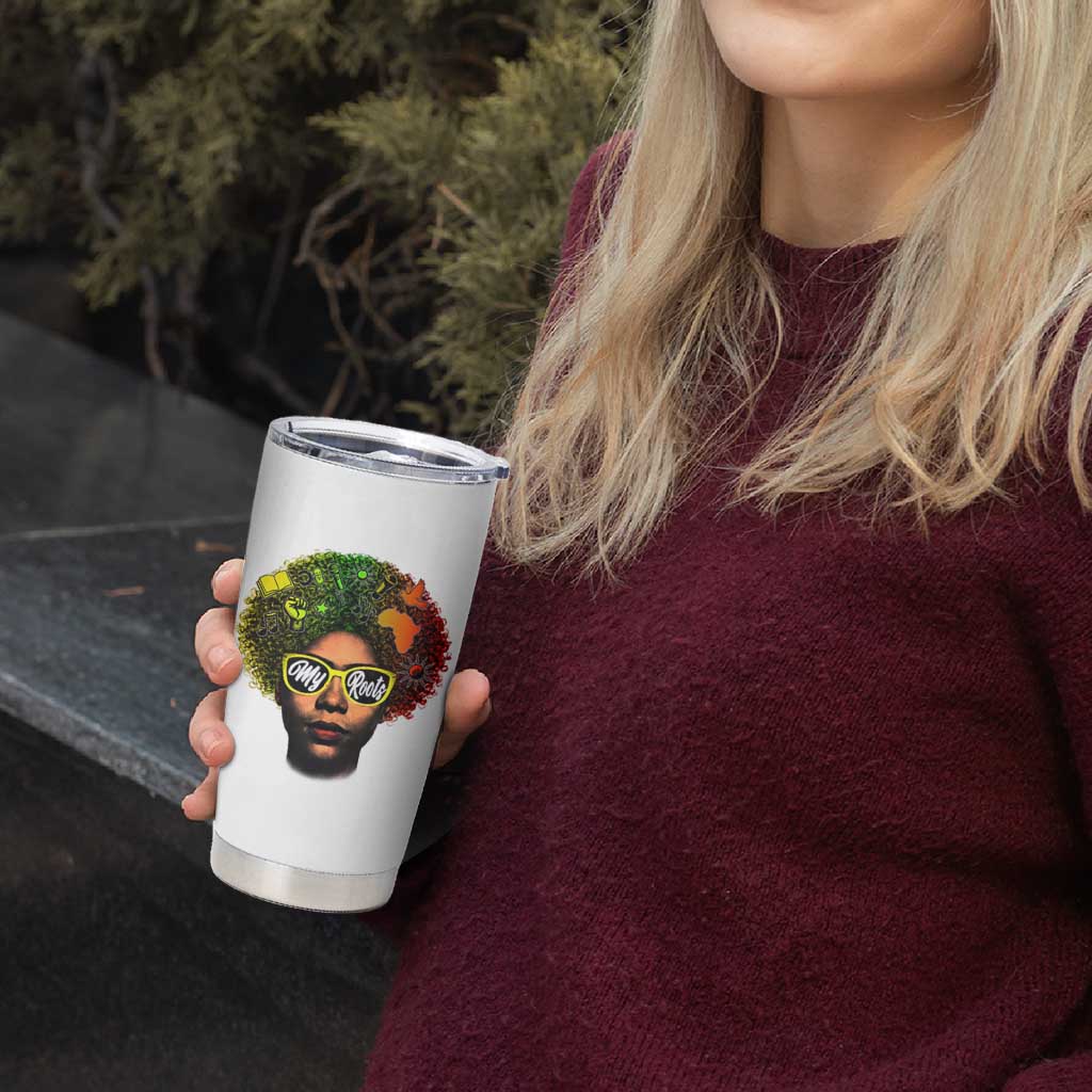 Black History Month Tumbler Cup My Roots African American Pride Gift - Wonder Print Shop
