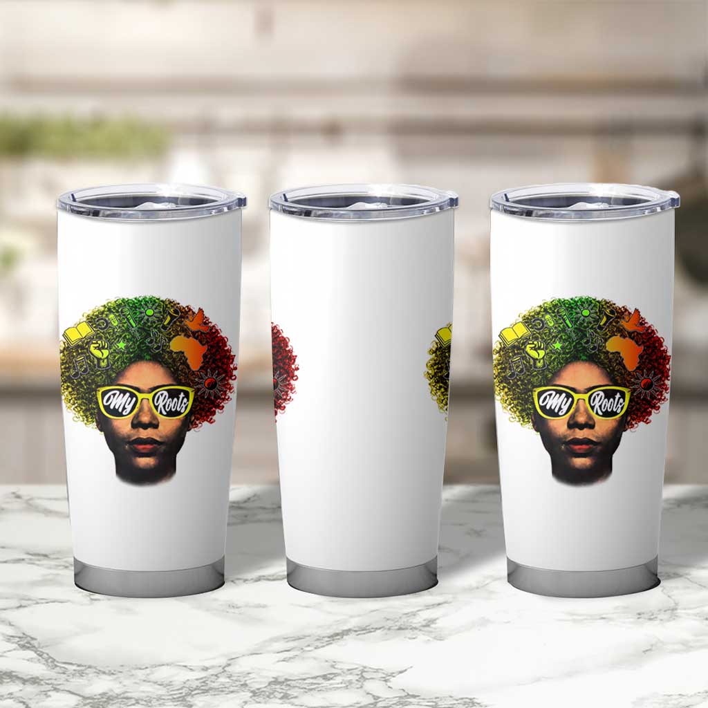 Black History Month Tumbler Cup My Roots African American Pride Gift - Wonder Print Shop