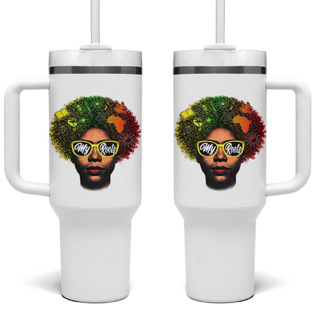 Black History Month Tumbler With Handle My Roots African American Pride Gift - Wonder Print Shop