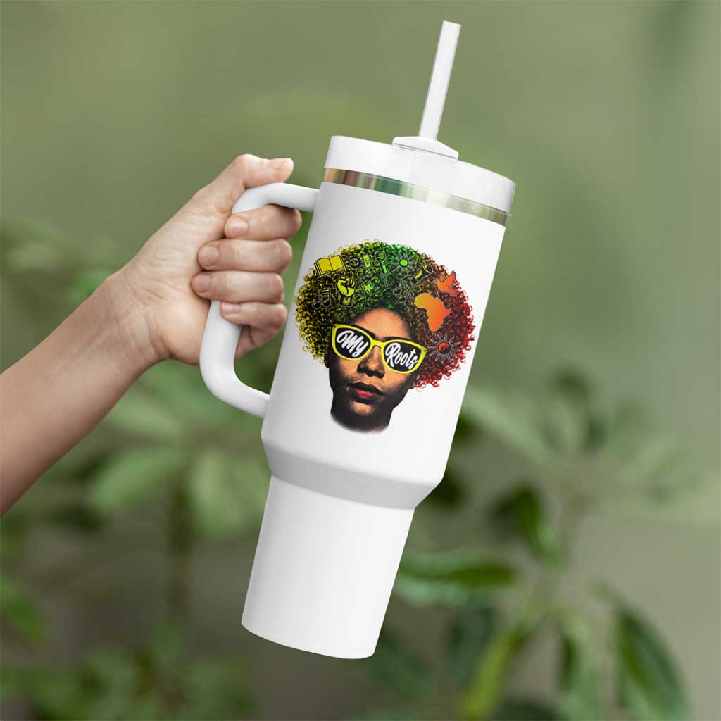 Black History Month Tumbler With Handle My Roots African American Pride Gift - Wonder Print Shop