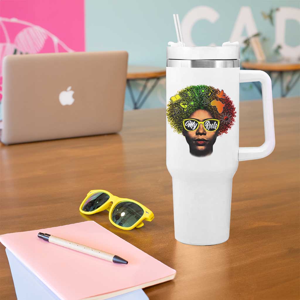 Black History Month Tumbler With Handle My Roots African American Pride Gift - Wonder Print Shop
