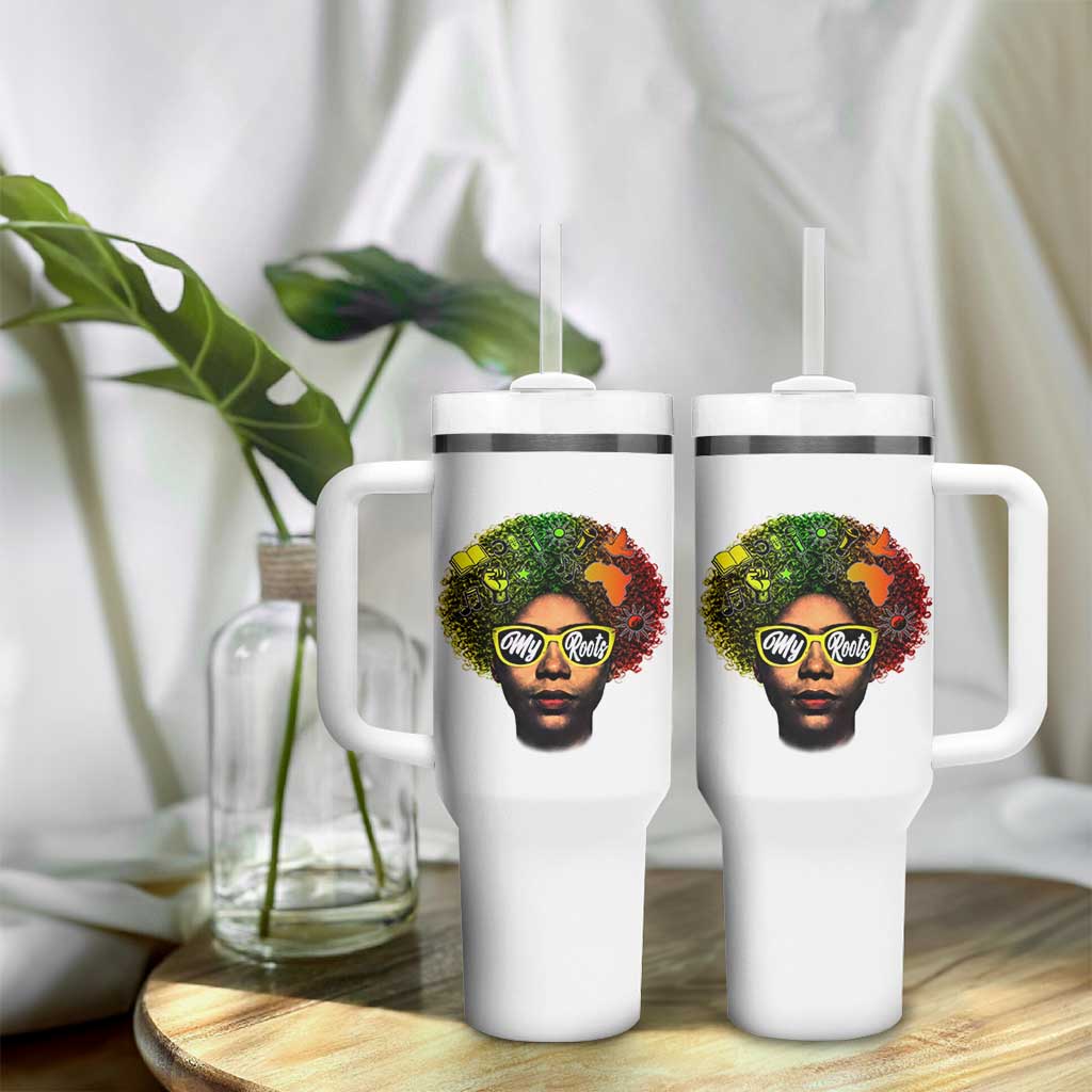 Black History Month Tumbler With Handle My Roots African American Pride Gift - Wonder Print Shop