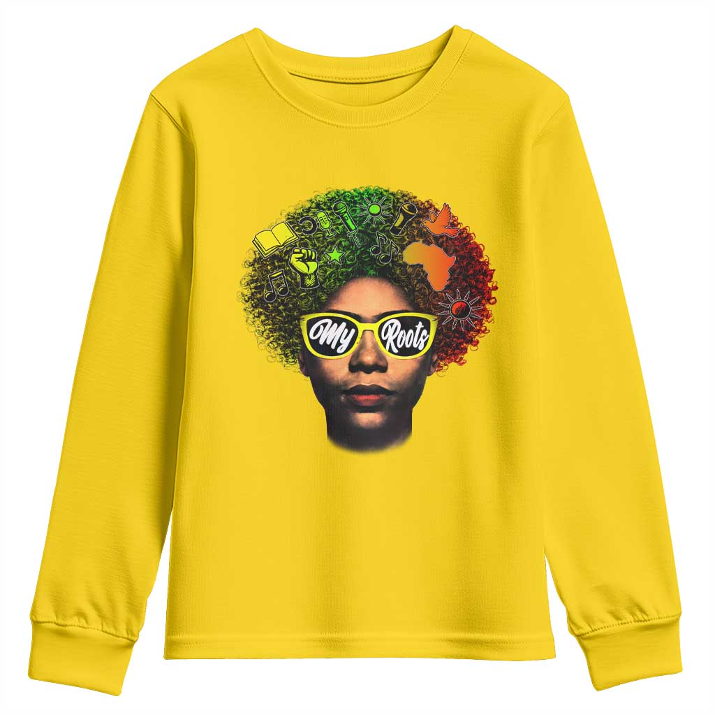 Black History Month Youth Sweatshirt My Roots African American Pride Gift - Wonder Print Shop