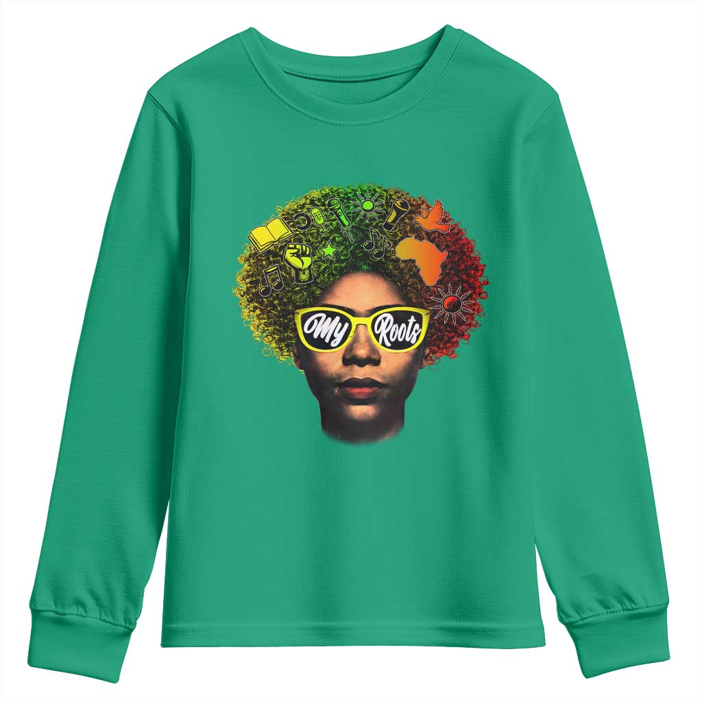 Black History Month Youth Sweatshirt My Roots African American Pride Gift - Wonder Print Shop
