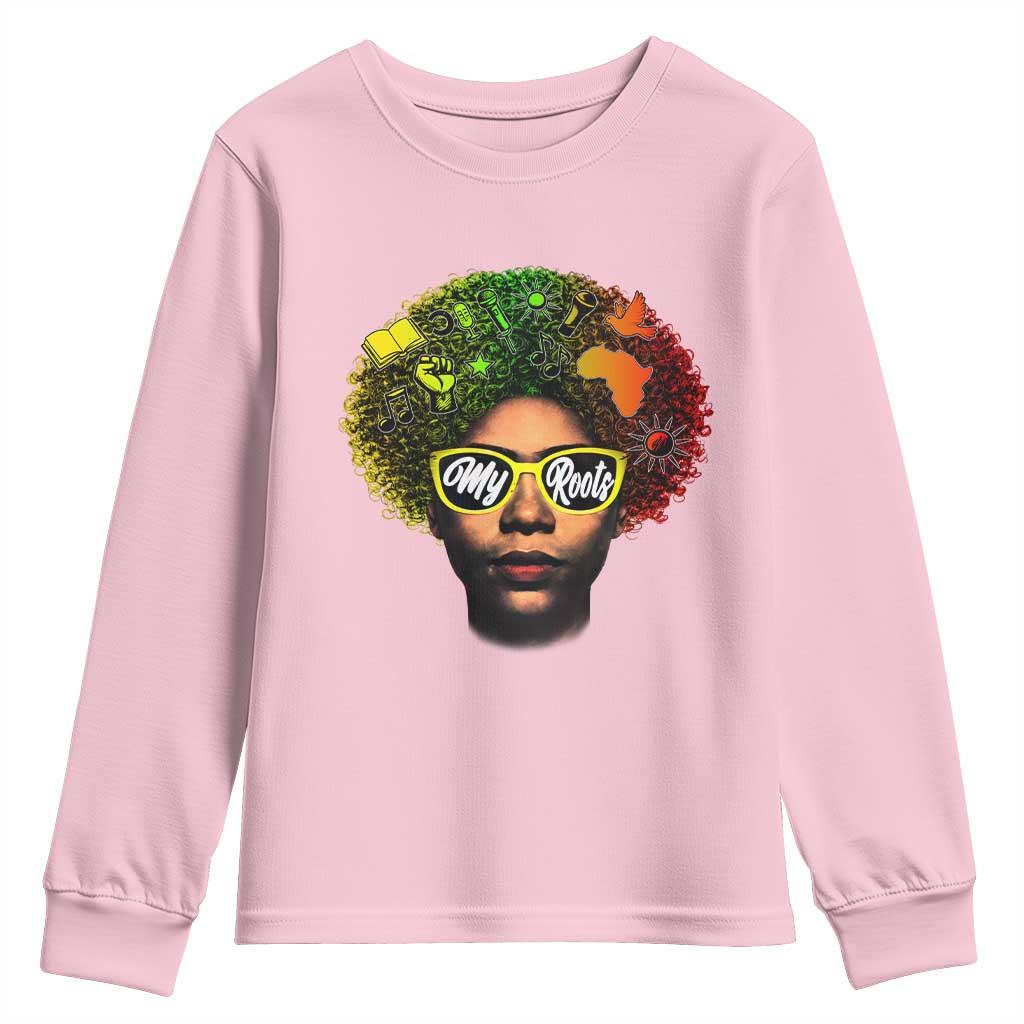 Black History Month Youth Sweatshirt My Roots African American Pride Gift - Wonder Print Shop
