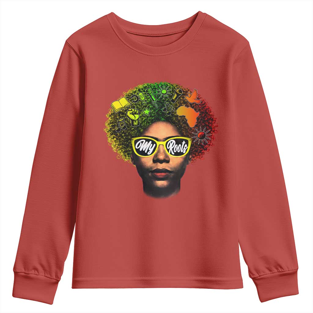 Black History Month Youth Sweatshirt My Roots African American Pride Gift - Wonder Print Shop