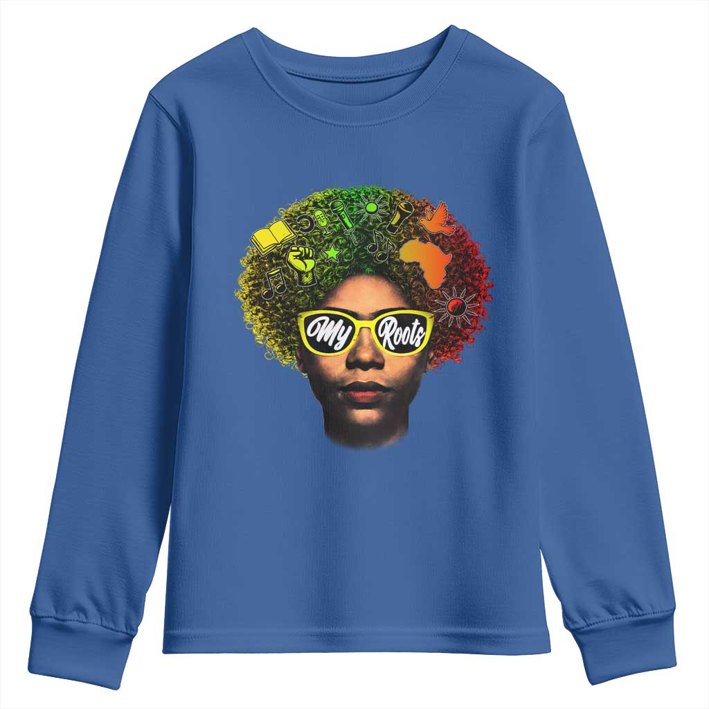 Black History Month Youth Sweatshirt My Roots African American Pride Gift - Wonder Print Shop