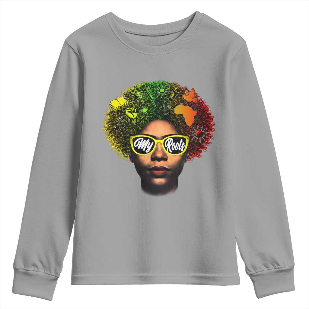 Black History Month Youth Sweatshirt My Roots African American Pride Gift - Wonder Print Shop