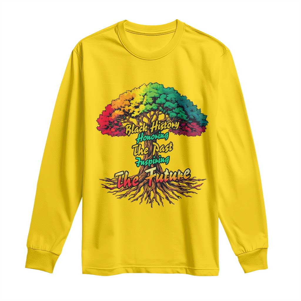 Black History Month Quote Long Sleeve Shirt Inspiring The Future Honoring The Past - Wonder Print Shop