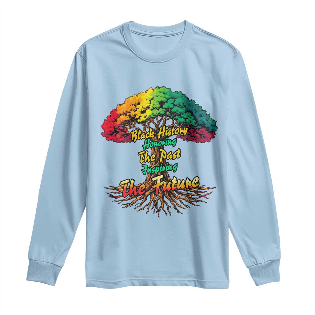 Black History Month Quote Long Sleeve Shirt Inspiring The Future Honoring The Past - Wonder Print Shop