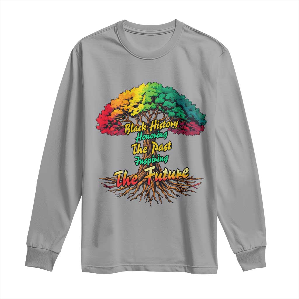 Black History Month Quote Long Sleeve Shirt Inspiring The Future Honoring The Past - Wonder Print Shop