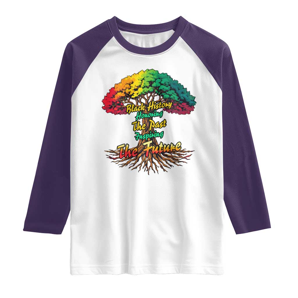 Black History Month Quote Raglan Shirt Inspiring The Future Honoring The Past - Wonder Print Shop