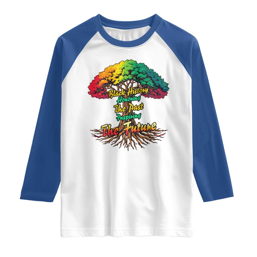 Black History Month Quote Raglan Shirt Inspiring The Future Honoring The Past - Wonder Print Shop