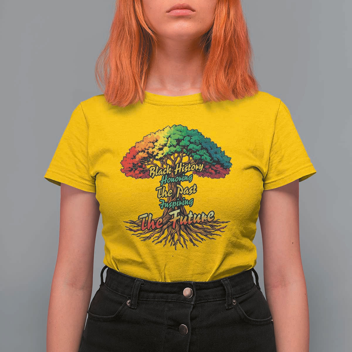 Black History Month Quote T Shirt For Women Inspiring The Future Honoring The Past - Wonder Print Shop