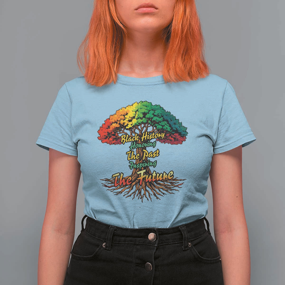 Black History Month Quote T Shirt For Women Inspiring The Future Honoring The Past - Wonder Print Shop