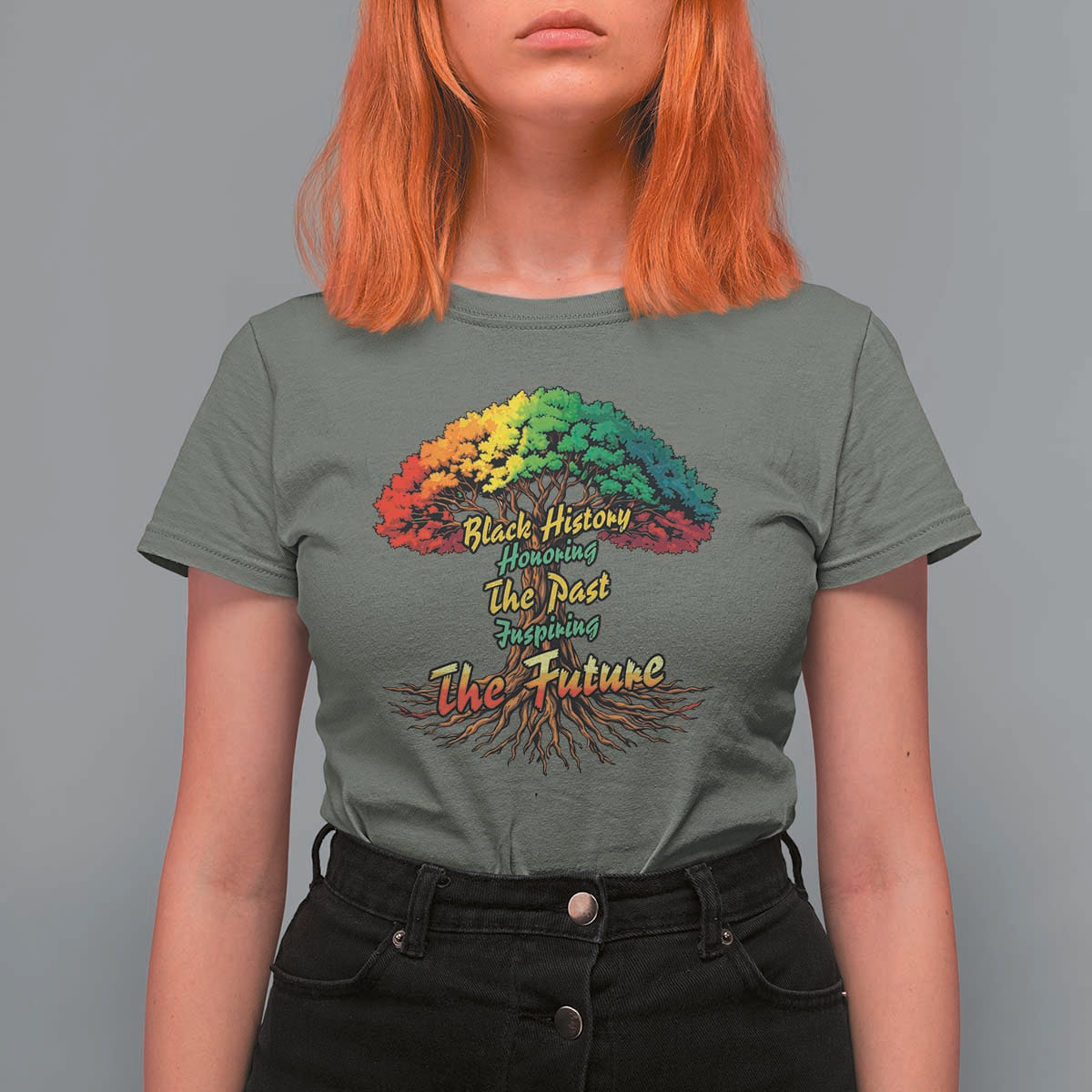 Black History Month Quote T Shirt For Women Inspiring The Future Honoring The Past - Wonder Print Shop