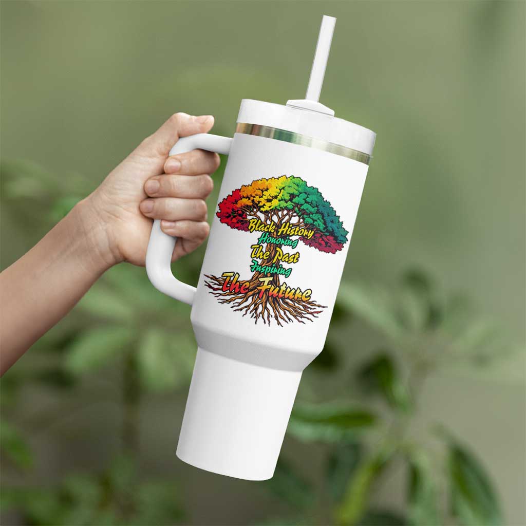 Black History Month Quote Tumbler With Handle Inspiring The Future Honoring The Past - Wonder Print Shop