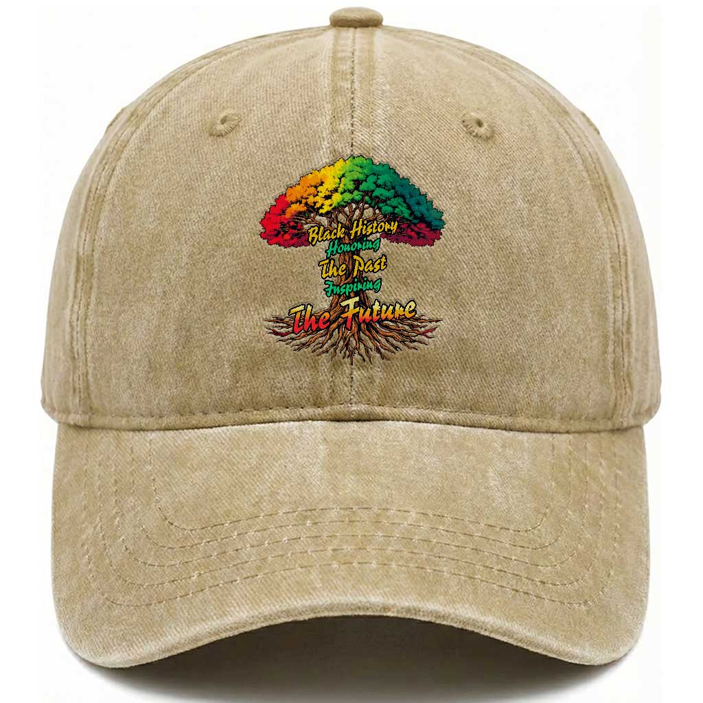 Black History Month Quote Washed Cotton Baseball Cap Inspiring The Future Honoring The Past