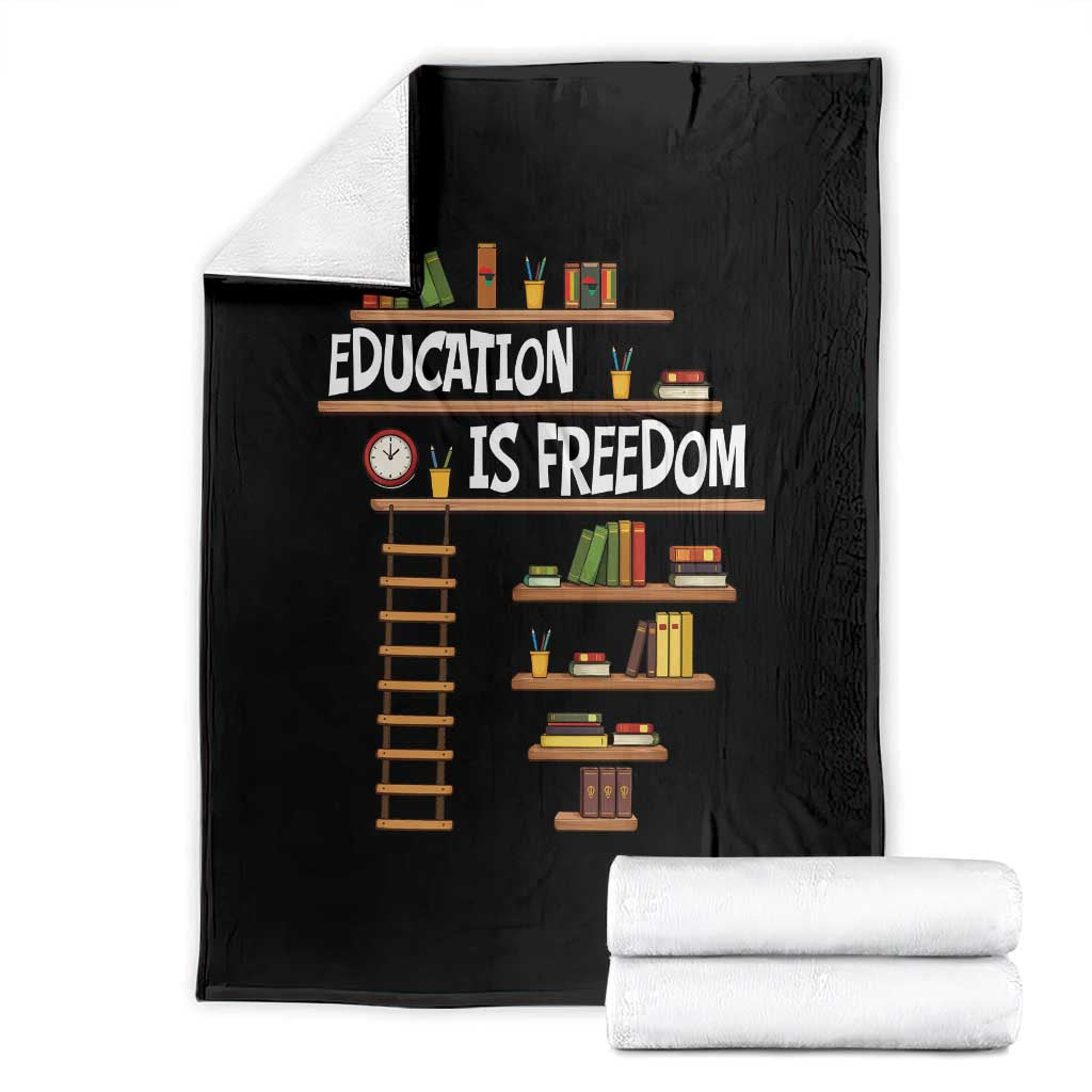 Education Is Freedom Throw Blanket African American History Africa Map Books - Wonder Print Shop