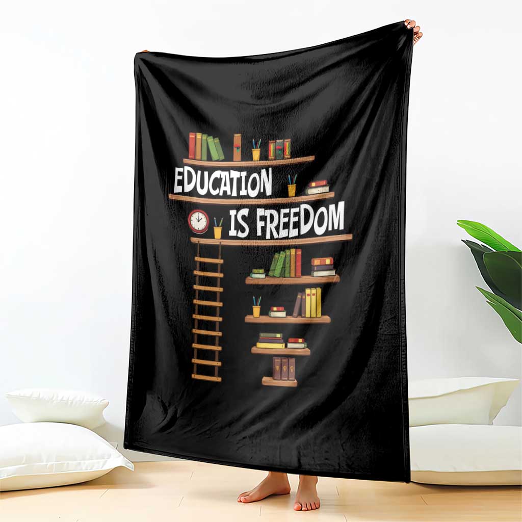 Education Is Freedom Throw Blanket African American History Africa Map Books - Wonder Print Shop