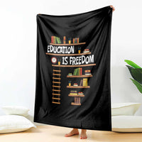 Education Is Freedom Throw Blanket African American History Africa Map Books - Wonder Print Shop