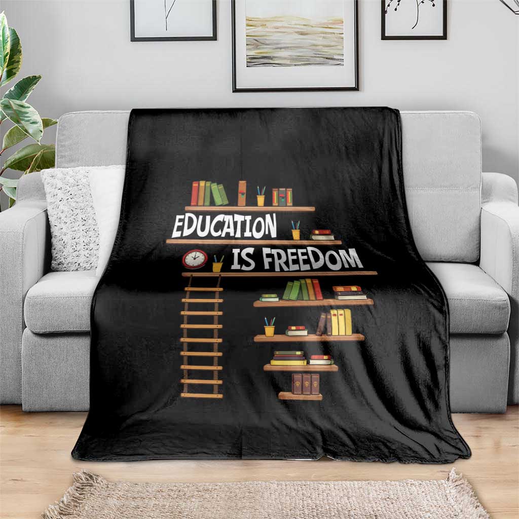 Education Is Freedom Throw Blanket African American History Africa Map Books - Wonder Print Shop