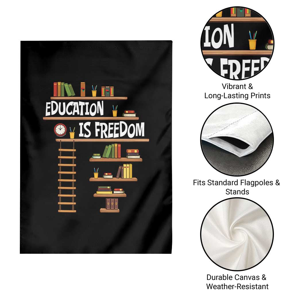 Education Is Freedom Garden Flag African American History Africa Map Books - Wonder Print Shop