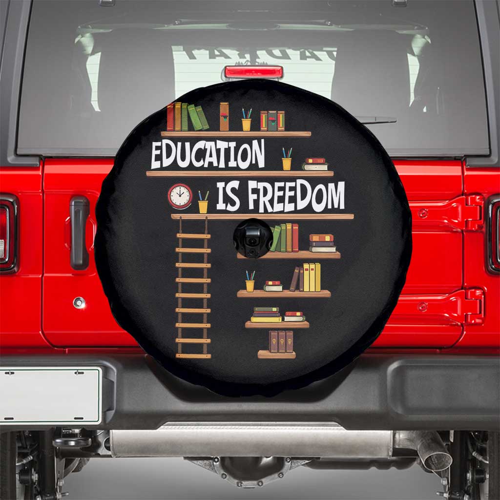 Education Is Freedom Spare Tire Cover African American History Africa Map Books - Wonder Print Shop