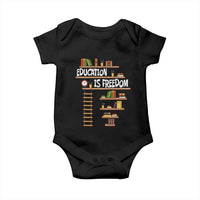 Education Is Freedom Baby Onesie African American History Africa Map Books - Wonder Print Shop