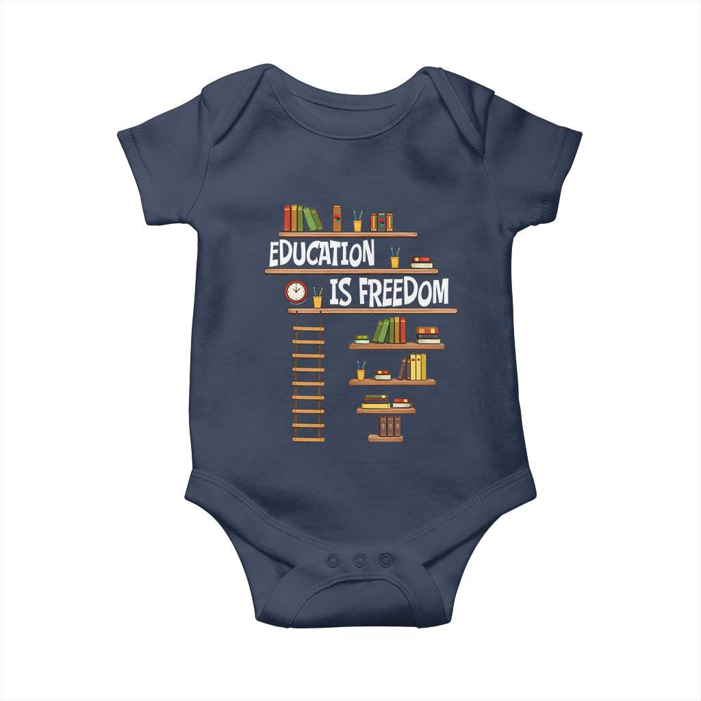 Education Is Freedom Baby Onesie African American History Africa Map Books - Wonder Print Shop