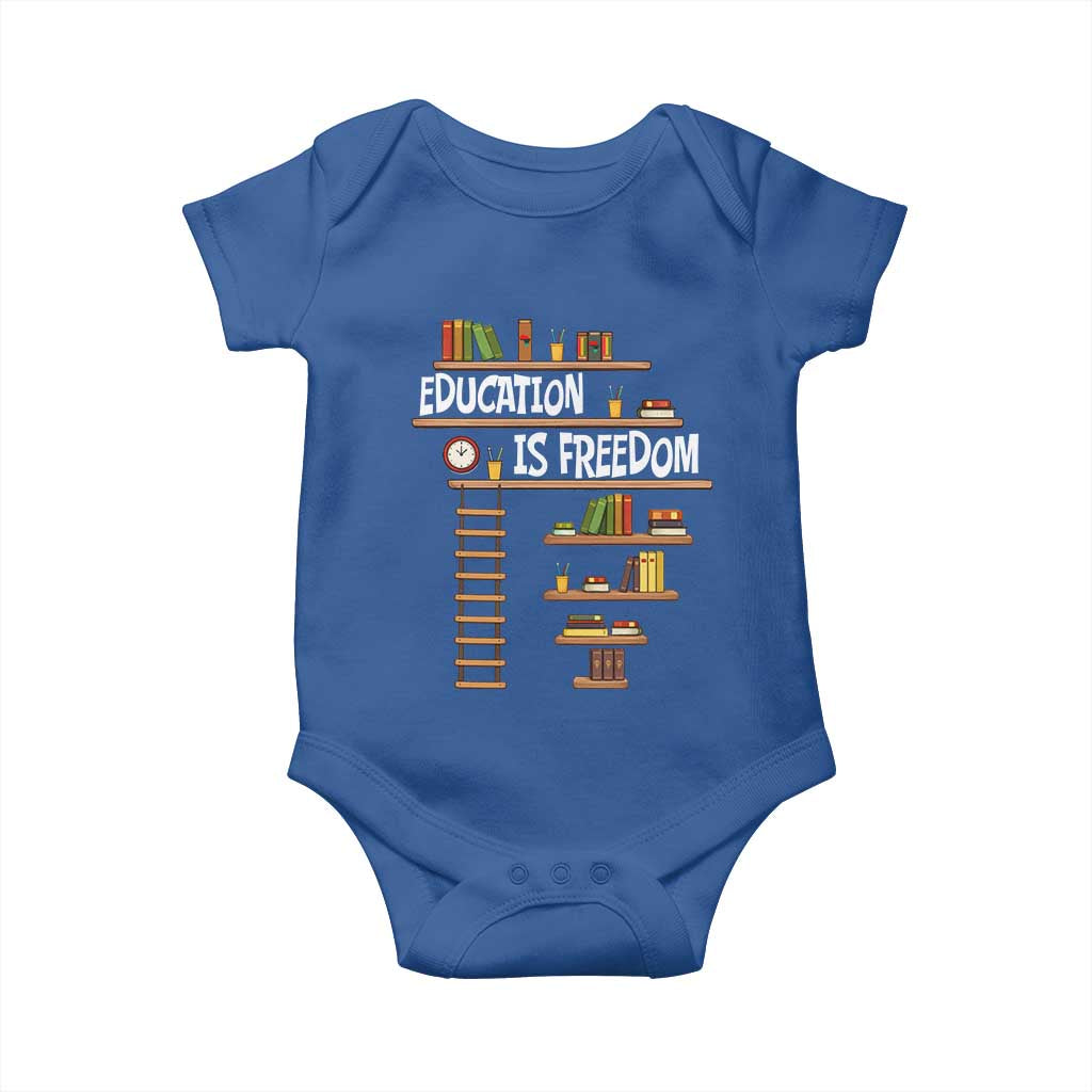 Education Is Freedom Baby Onesie African American History Africa Map Books - Wonder Print Shop