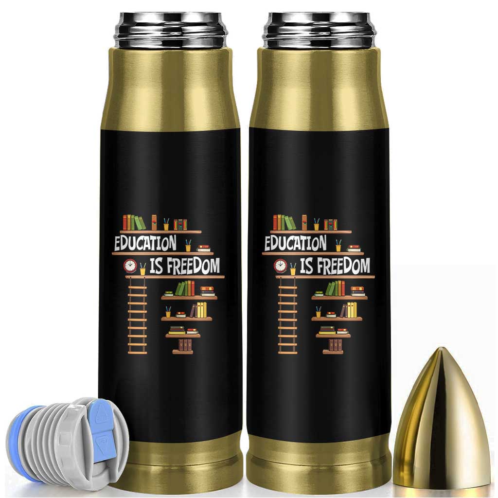 Education Is Freedom Bullet Tumbler African American History Africa Map Books - Wonder Print Shop