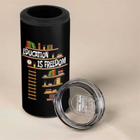 Education Is Freedom 4 in 1 Can Cooler Tumbler African American History Africa Map Books - Wonder Print Shop