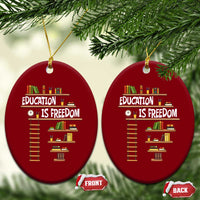 Education Is Freedom Ceramic Ornament African American History Africa Map Books - Wonder Print Shop