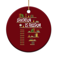 Education Is Freedom Ceramic Ornament African American History Africa Map Books - Wonder Print Shop
