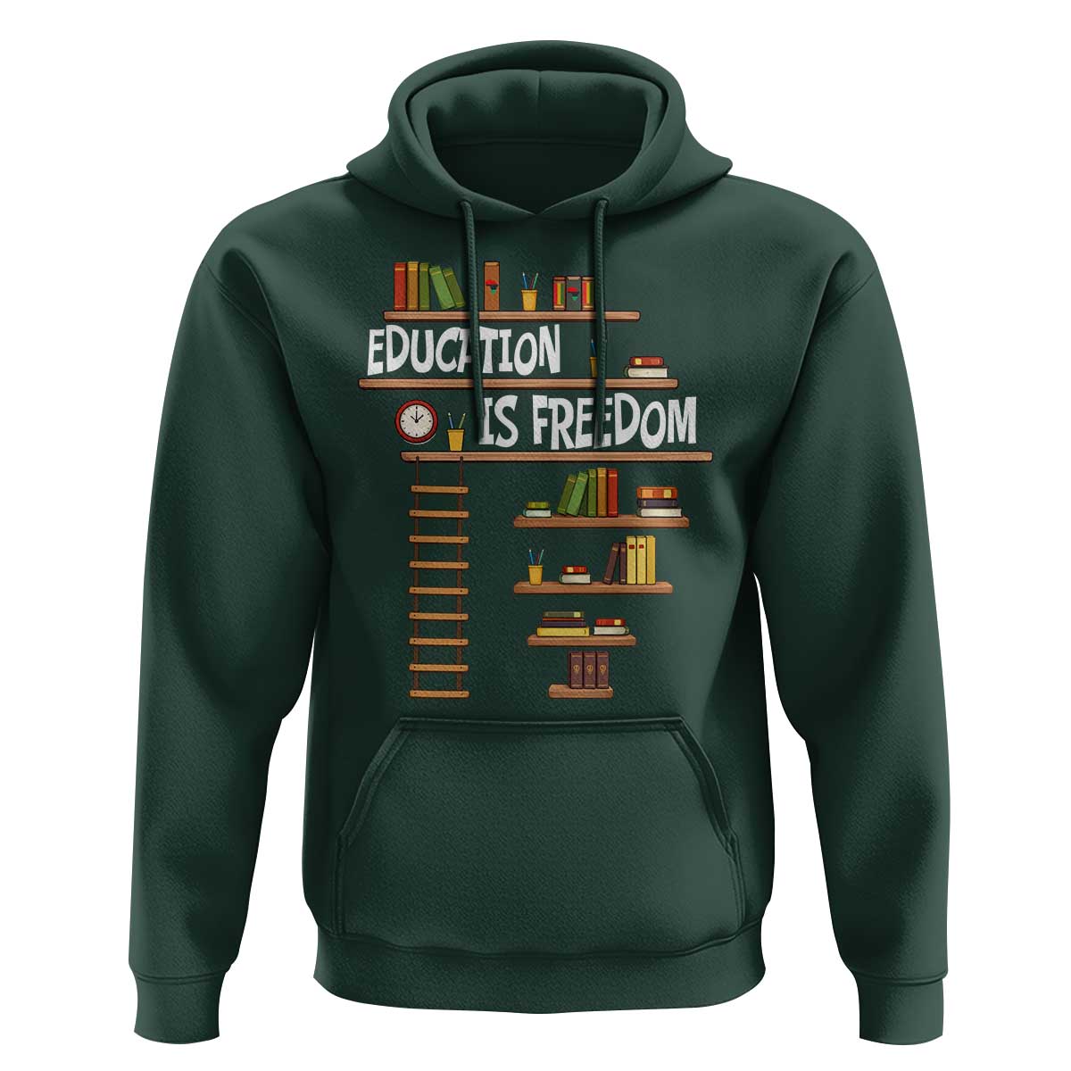 Education Is Freedom Hoodie African American History Africa Map Books - Wonder Print Shop
