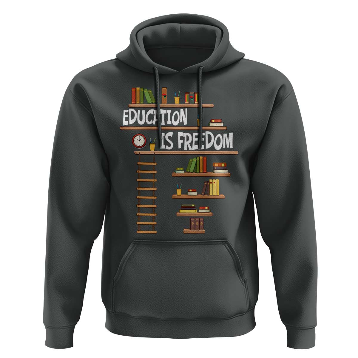 Education Is Freedom Hoodie African American History Africa Map Books - Wonder Print Shop