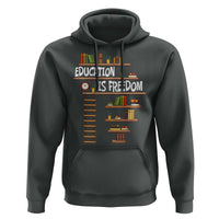 Education Is Freedom Hoodie African American History Africa Map Books - Wonder Print Shop