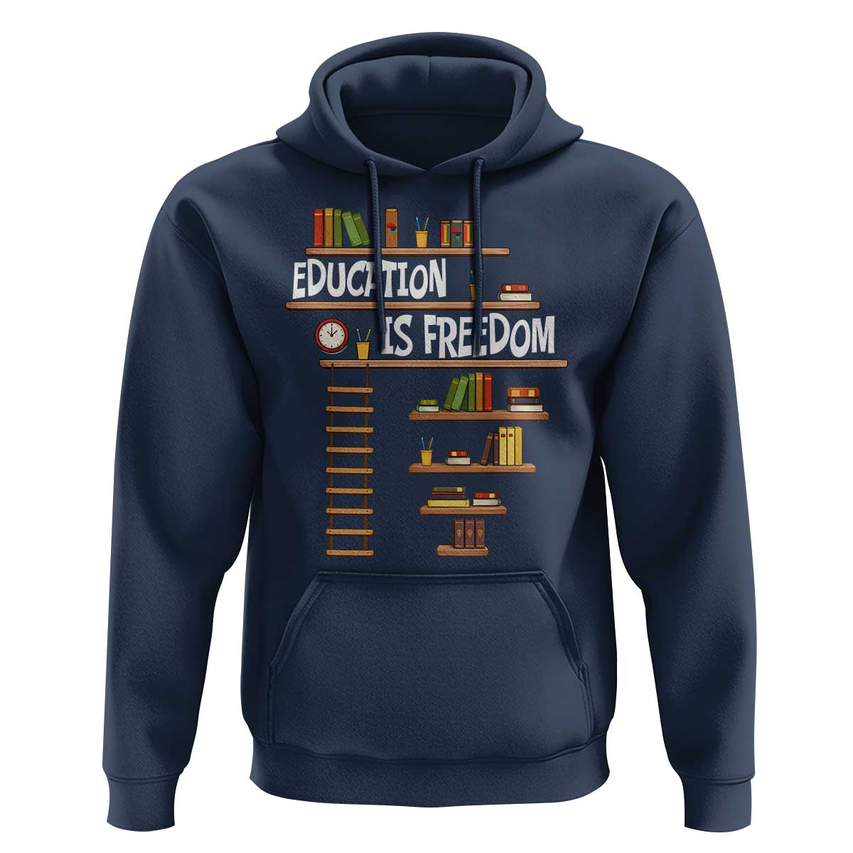 Education Is Freedom Hoodie African American History Africa Map Books - Wonder Print Shop