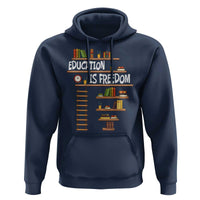 Education Is Freedom Hoodie African American History Africa Map Books - Wonder Print Shop