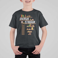 Education Is Freedom T Shirt For Kid African American History Africa Map Books - Wonder Print Shop