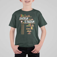 Education Is Freedom T Shirt For Kid African American History Africa Map Books - Wonder Print Shop