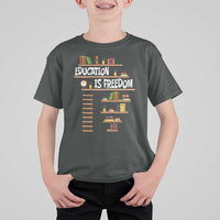 Education Is Freedom T Shirt For Kid African American History Africa Map Books - Wonder Print Shop