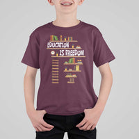 Education Is Freedom T Shirt For Kid African American History Africa Map Books - Wonder Print Shop