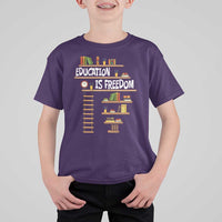 Education Is Freedom T Shirt For Kid African American History Africa Map Books - Wonder Print Shop
