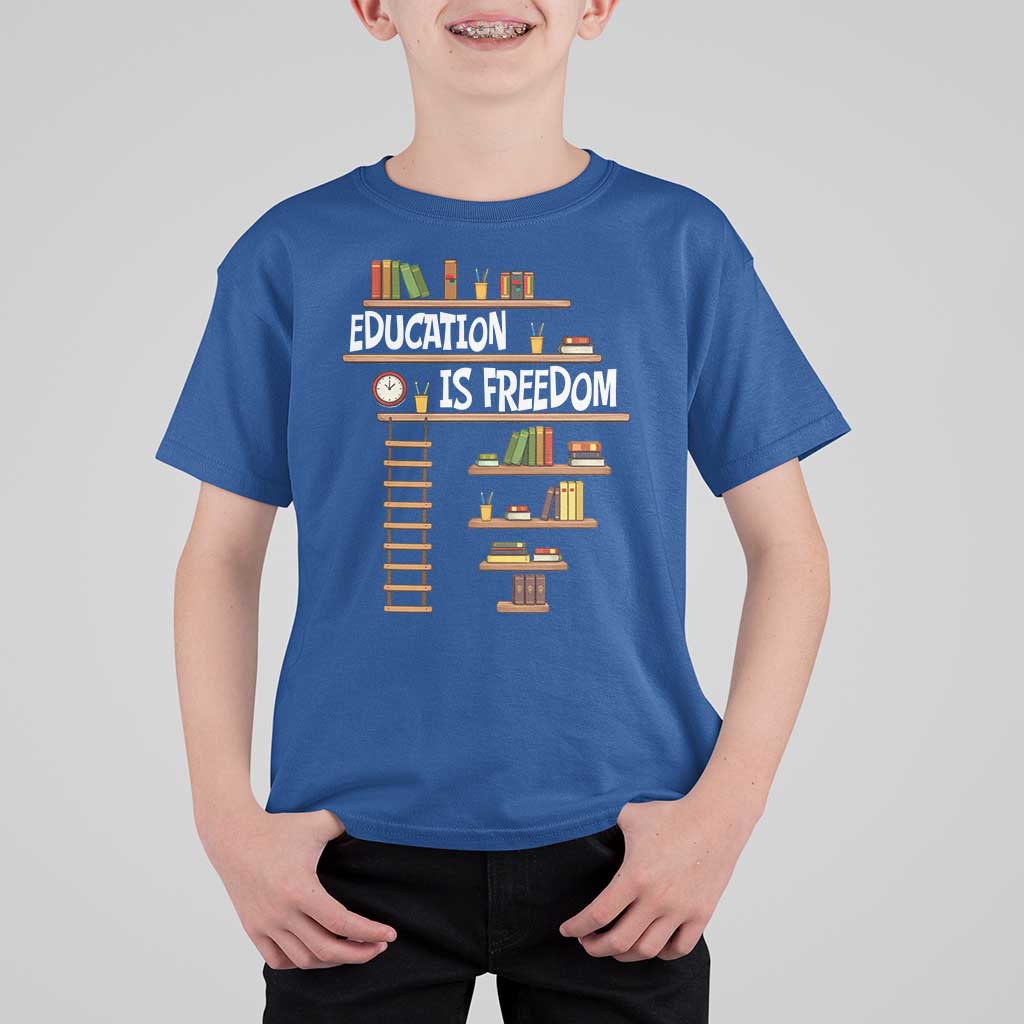 Education Is Freedom T Shirt For Kid African American History Africa Map Books - Wonder Print Shop