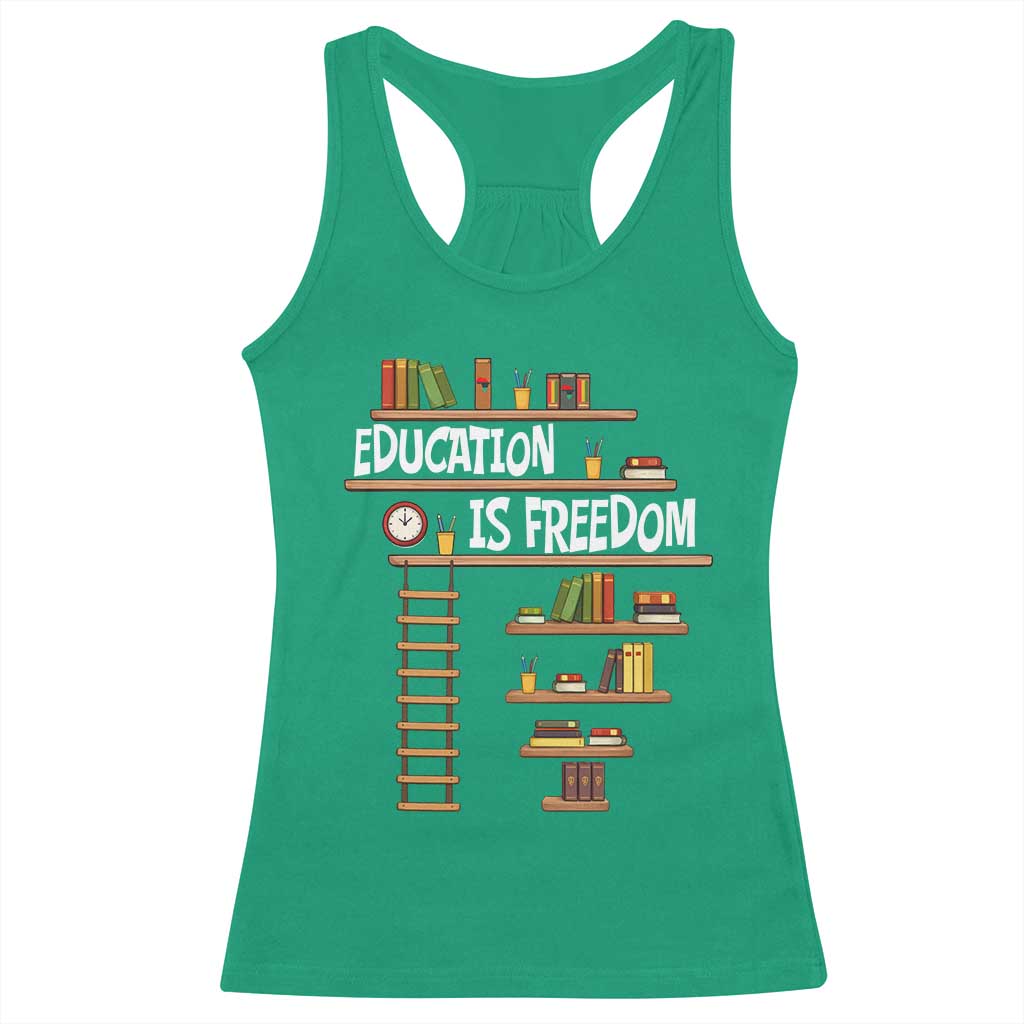 Education Is Freedom Racerback Tank Top African American History Africa Map Books - Wonder Print Shop